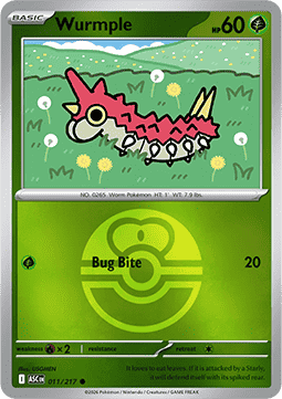 Ascended Heroes 011/217 Wurmple (Reverse Holo Pokeball)