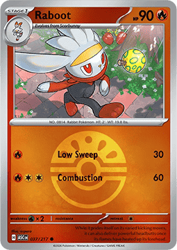 Ascended Heroes 037/217 Raboot (Reverse Holo Pokeball)