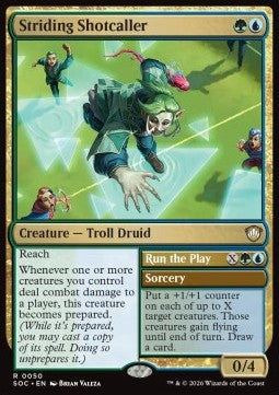 Secrets of Strixhaven Commander 0050 Striding Shotcaller//Run the Play