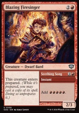 Secrets of Strixhaven 0109 Blazing Firesinger//Seething Song