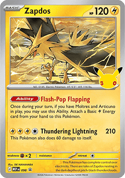 Mega Evolution Promo MEP098 Zapdos (Cosmos Holo)