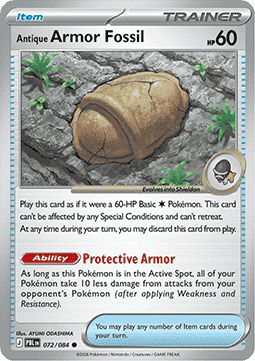 Pitch Black 072/084 Antique Armor Fossil (Holo)
