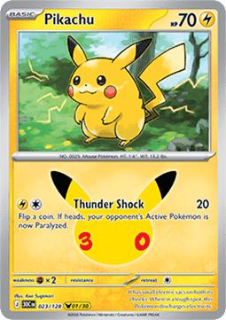 30th Celebration 023/128 Pikachu (Holo)