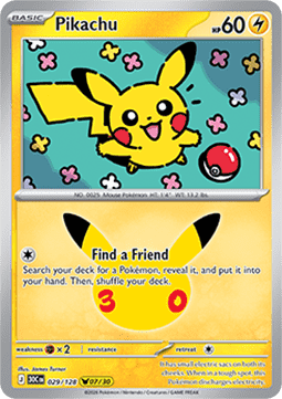 30th Celebration 029/128 Pikachu (Holo)