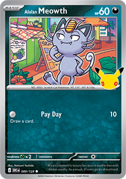 30th Celebration 089/128 Alolan Meowth (Holo)