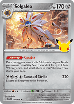 30th Celebration 105/128 Solgaleo (Holo)