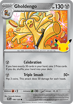 30th Celebration 108/128 Gholdengo (Holo)
