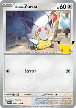 30th Celebration 122/128 Hisuian Zorua (Holo)