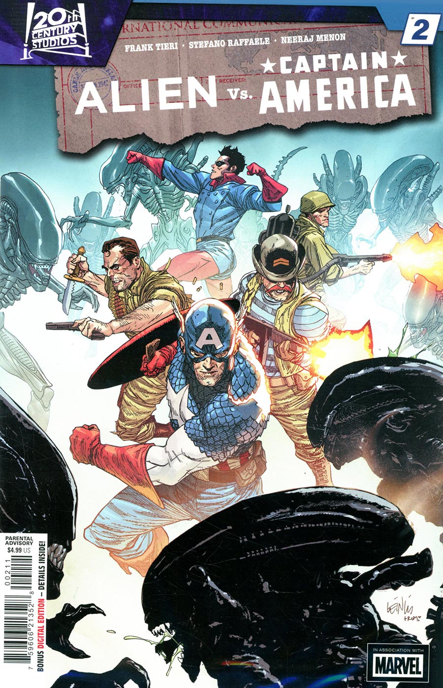 Alien Vs. Captain America #2 Marvel Comics (2025)