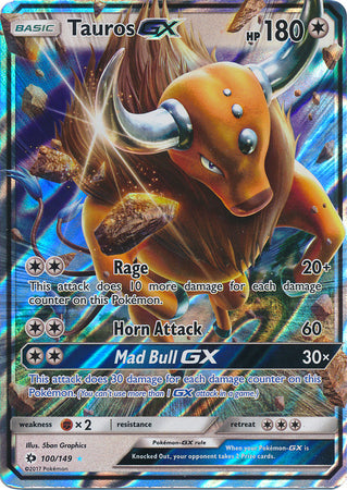 Sun & Moon 100/149 Tauros GX (Half Art)