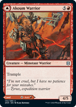 Zendikar Rising 134/280 Akoum Warrior//Akoum Teeth