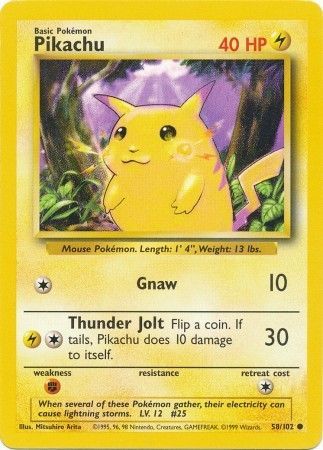 Base Set 058/102 Pikachu