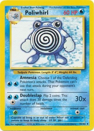 Base Set 038/102 Poliwhirl (Fourth Edition)