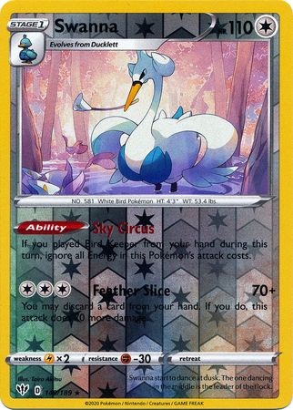 Darkness Ablaze 149/189 Swanna (Reverse Holo)
