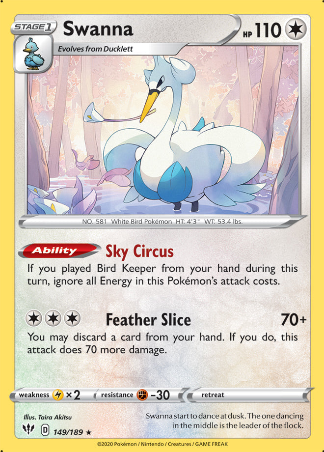 Darkness Ablaze 149/189 Swanna