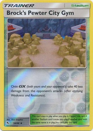 Hidden Fates 54/68 Brock's Pewter City Gym (Reverse Holo)