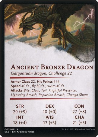 Adventures in the Forgotten Realms Art Series 03/81 Ancient Bronze Dragon