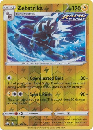 Chilling Reign 051/198 Zebstrika (Reverse Holo)