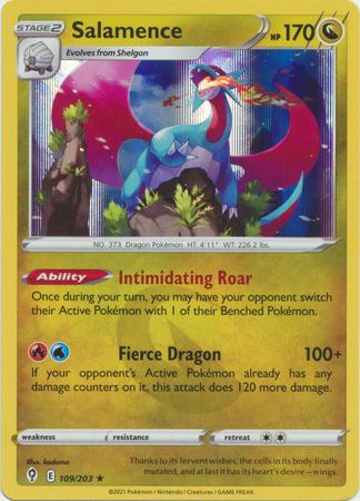 Evolving Skies 109/203 Salamence (reverse Holo)