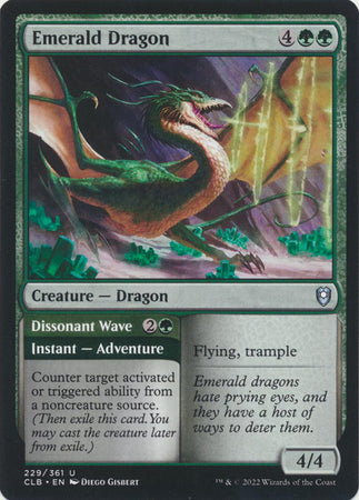 Battle for Baldur's Gate 229/361 Emerald Dragon//Dissonant Wave
