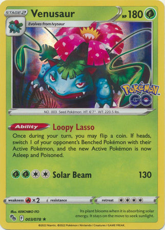Pokémon GO 003/078 Venusaur (Holo)