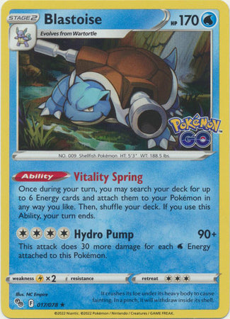 Pokémon GO 017/078 Blastoise (Holo)