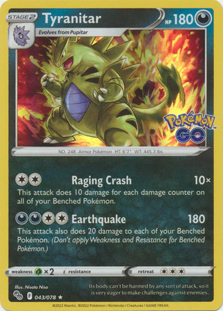 Pokémon GO 043/078 Tyranitar (Holo)