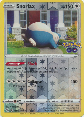 Pokémon GO 055/078 Snorlax (Reverse Holo)