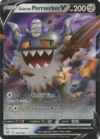 Lost Origin 129/196 Galarian Perrserker V (Half Art)