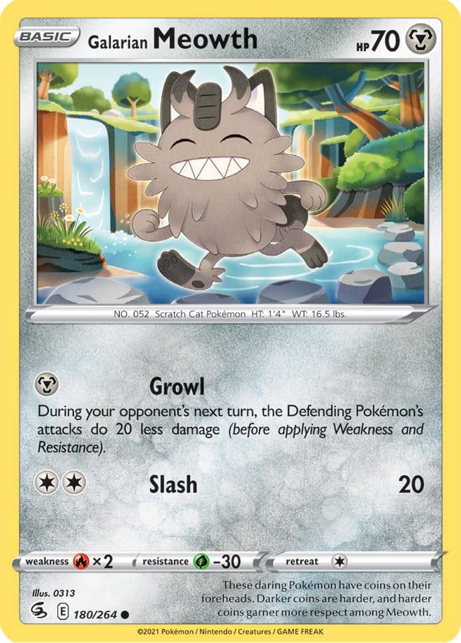 Fusion Strike 180/264 Galarian Meowth (Reverse Holo)