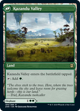 Zendikar Rising 189/280 Kazandu Mammoth//Kazandu Valley