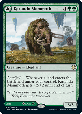 Zendikar Rising 189/280 Kazandu Mammoth//Kazandu Valley