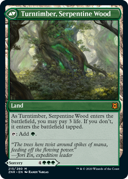 Zendikar Rising 215/280 Turntimber Symbiosis//Turntimber, Serpentine Wood