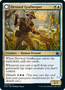 Innistrad: Midnight Hunt 218/277 Devoted Grafkeeper//Departed Soulkeeper