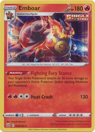 Battle Styles 025/163 Emboar (Holo)