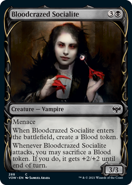 Innistrad: Crimson Vow 288 Bloodcrazed Socialite (Fang Frame)