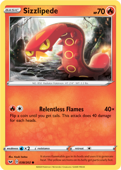 Sword & Shield 038/202 Sizzlipede