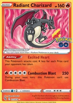 Pokémon GO 011/078 Radiant Charizard (Reverse Holo)