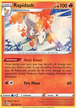 Silver Tempest 022/195 Rapidash (Reverse Holo)