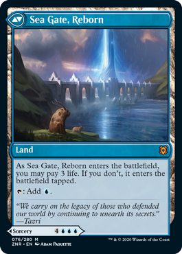 Zendikar Rising 076/280 Sea Gate Restoration//Sea Gate, Reborn