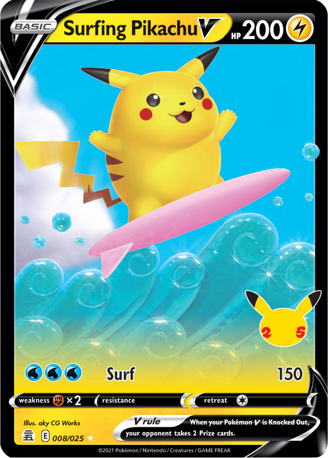 Celebrations 08/25 Surfing Pikachu V (Full Art)