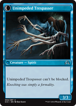 Shadows Over Innistrad 094/297 Uninvited Geist/Unimpeded Trespasser