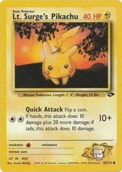 Gym Challenge 084/132 Lt. Surge's Pikachu