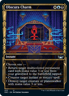 Streets of New Capenna 323 Obscura Charm (Golden Age Frame)