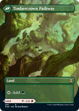 Zendikar Rising 287/280 Cragcrown Pathway//Timbercrown Pathway (Borderless Art)