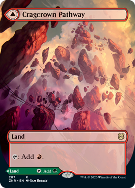 Zendikar Rising 287/280 Cragcrown Pathway//Timbercrown Pathway (Borderless Art)