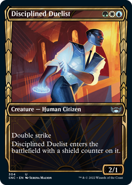 Streets of New Capenna 304 Disciplined Duelist (Golden Age Frame)